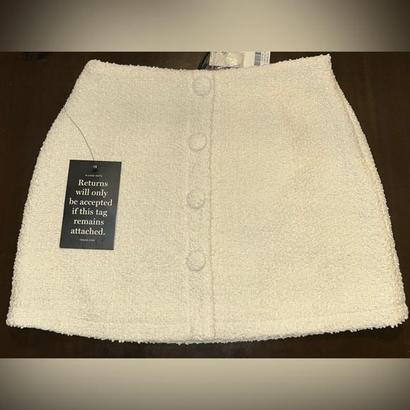 Winter White Tweed Mini Skirt